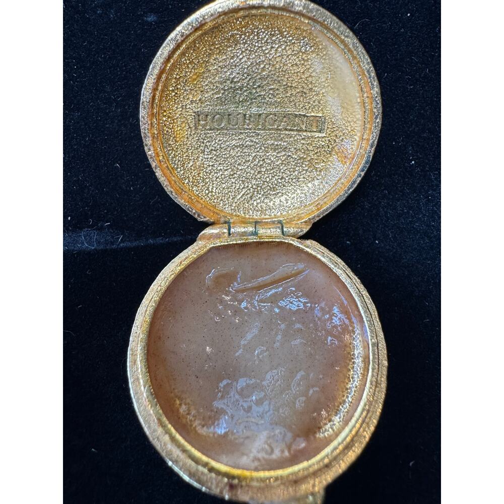 Vintage Houbigant Compact Starburst Faux Pearl Gold Tone Collectible